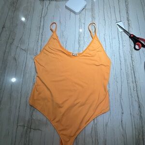 Free People Orange Bodysuit